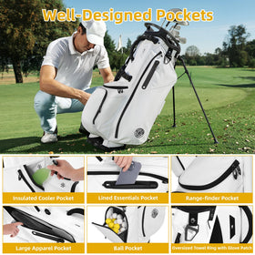 Shopsource padded dual-strap system enhances carry comfort for golfers.