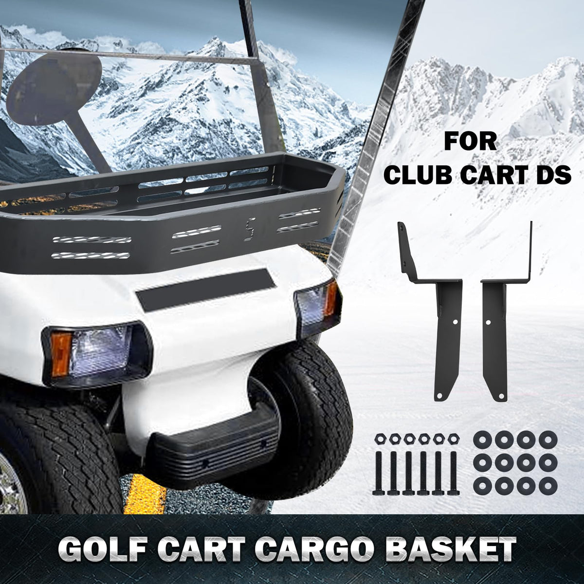 Shu-Ran brackets for Club Car DS, easy front-basket mounting