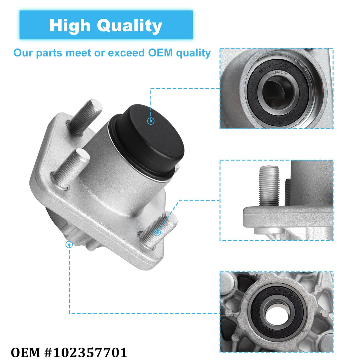 Shu-Ran hub set compatible with OEM 102357701 for 2003-up Club Car DS & Precedent.