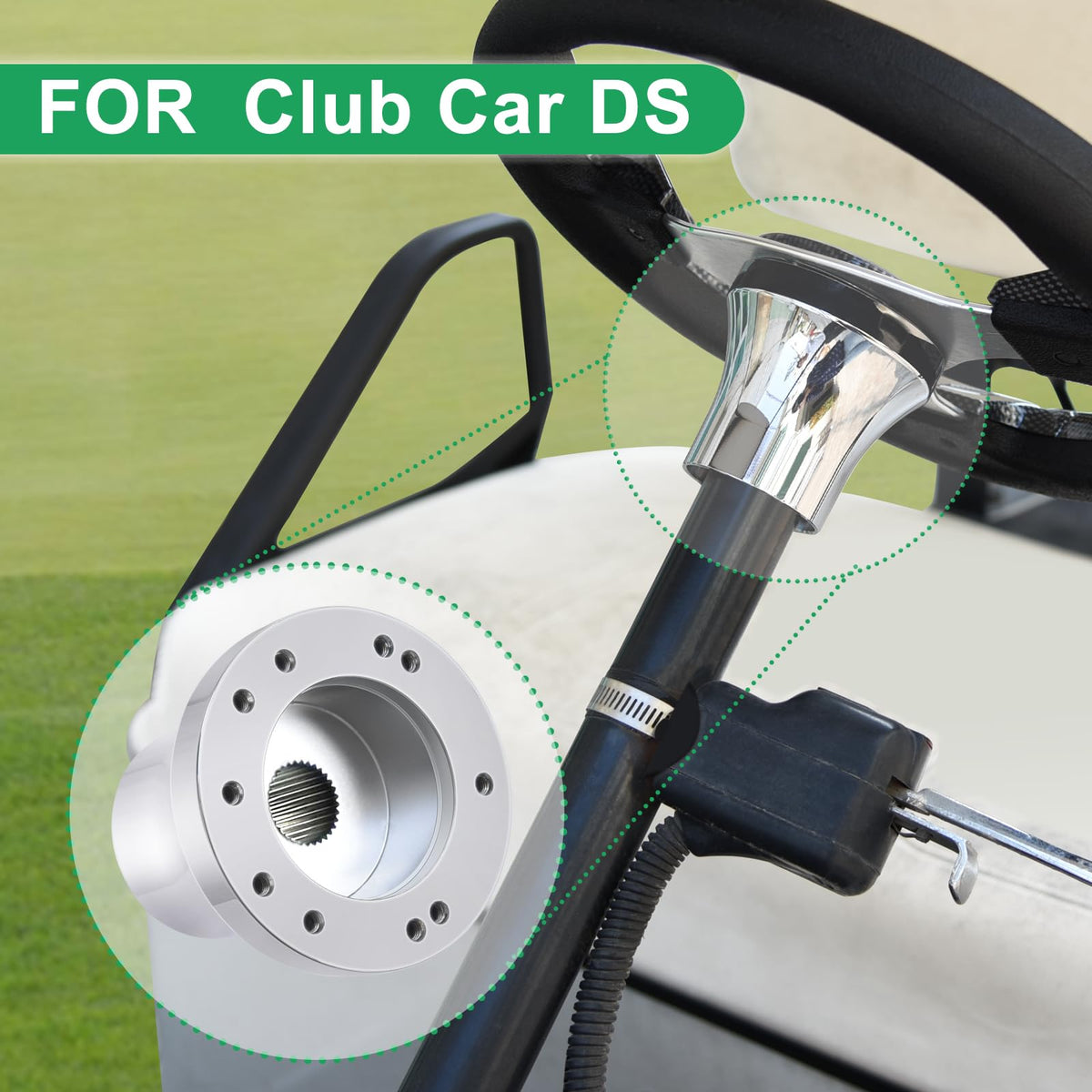 Shu-Ran adapter installed on Club Car DS during installation scene.