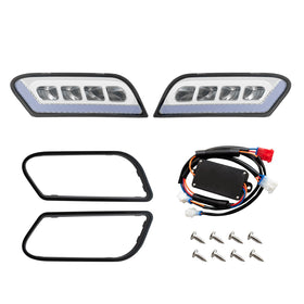 Shu-Ran Club Car Tempo headlight kit front view for brighter night visibility