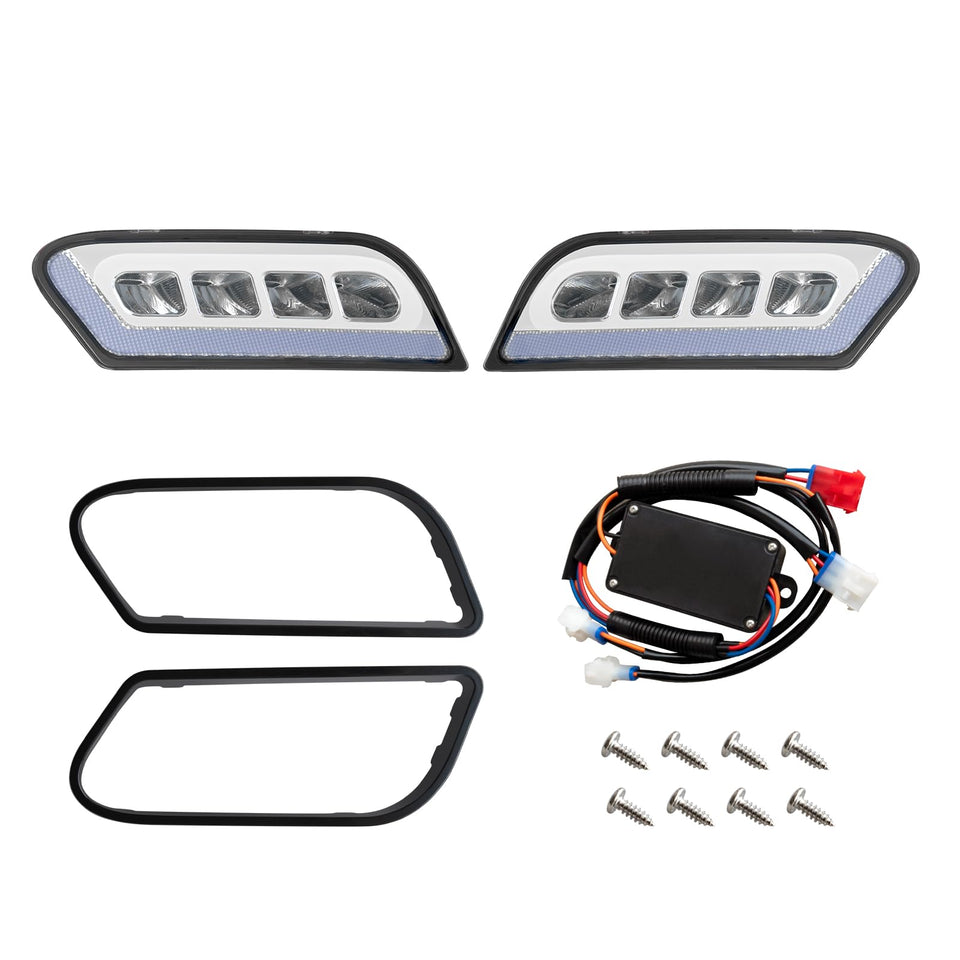 Shu-Ran Club Car Tempo headlight kit front view for brighter night visibility