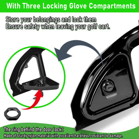Shu-Ran dash with three locking glove compartments for secure storage