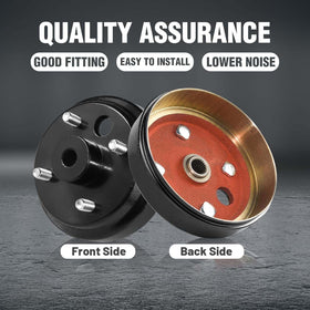 Shu-Ran EZGO TXT brake drum hub side view, robust construction for outdoor carts.