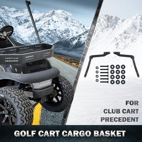 Shu-Ran front basket with brackets for easy, secure installation on Club Car Precedent.
