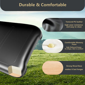 Shu-Ran cushion features waterproof PU leather for easy cleanup.