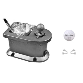 Shu-Ran golf ball washer mounted on cart for quick cleaning.
