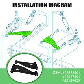 Shu-Ran front arm kit, complete with screws and bushings, for easy installation.
