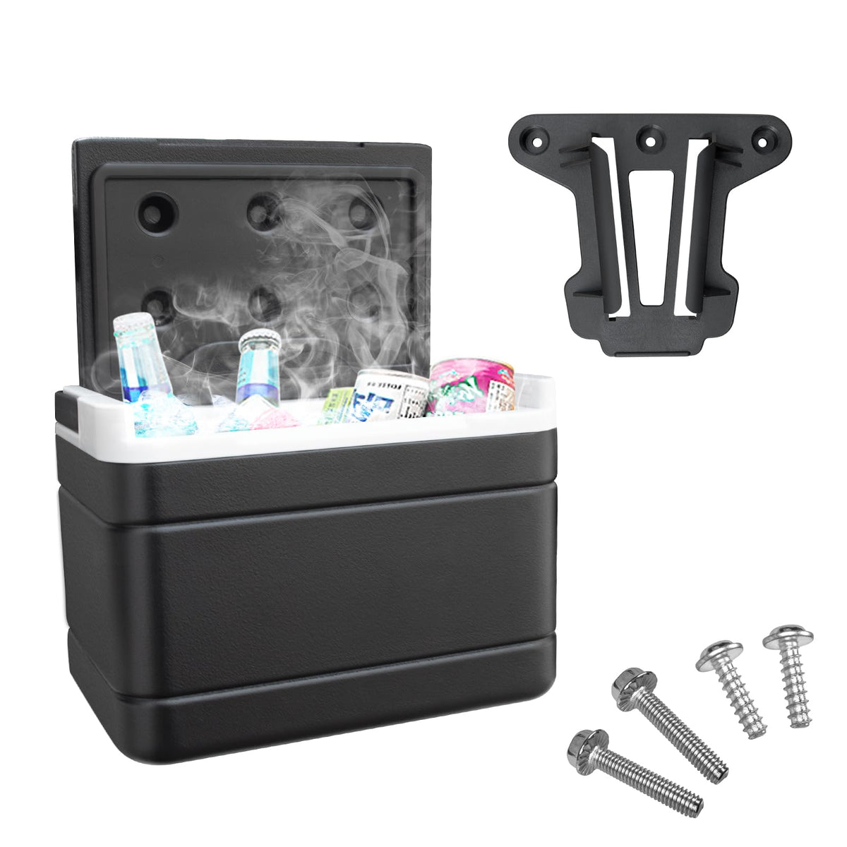 Shu-Ran golf cart cooler mounted on the side for easy access on the course.