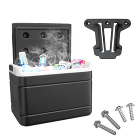 Shu-Ran golf cart cooler mounted on the side for easy access on the course.