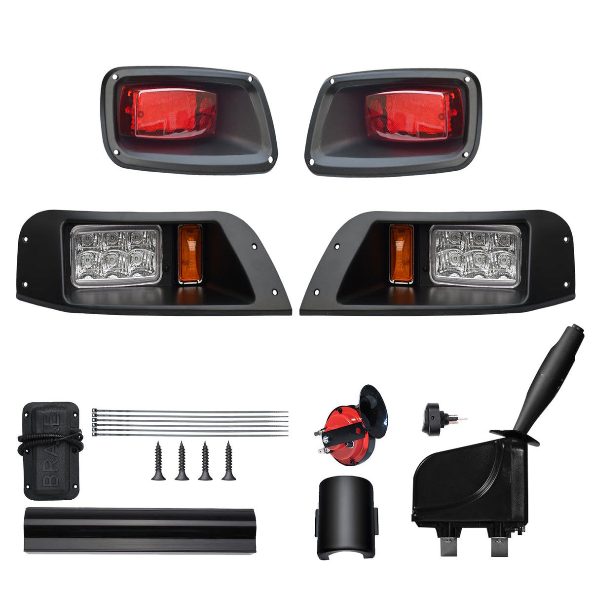 Shu-Ran golf cart LED headlights front view enhances night visibility for EZGO TXT