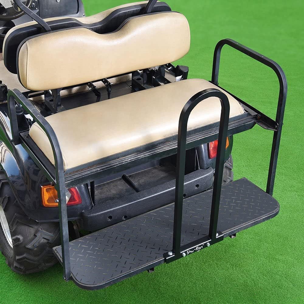 Close-up of Shu-Ran grip texture on golf cart rear grab bar for secure hold.