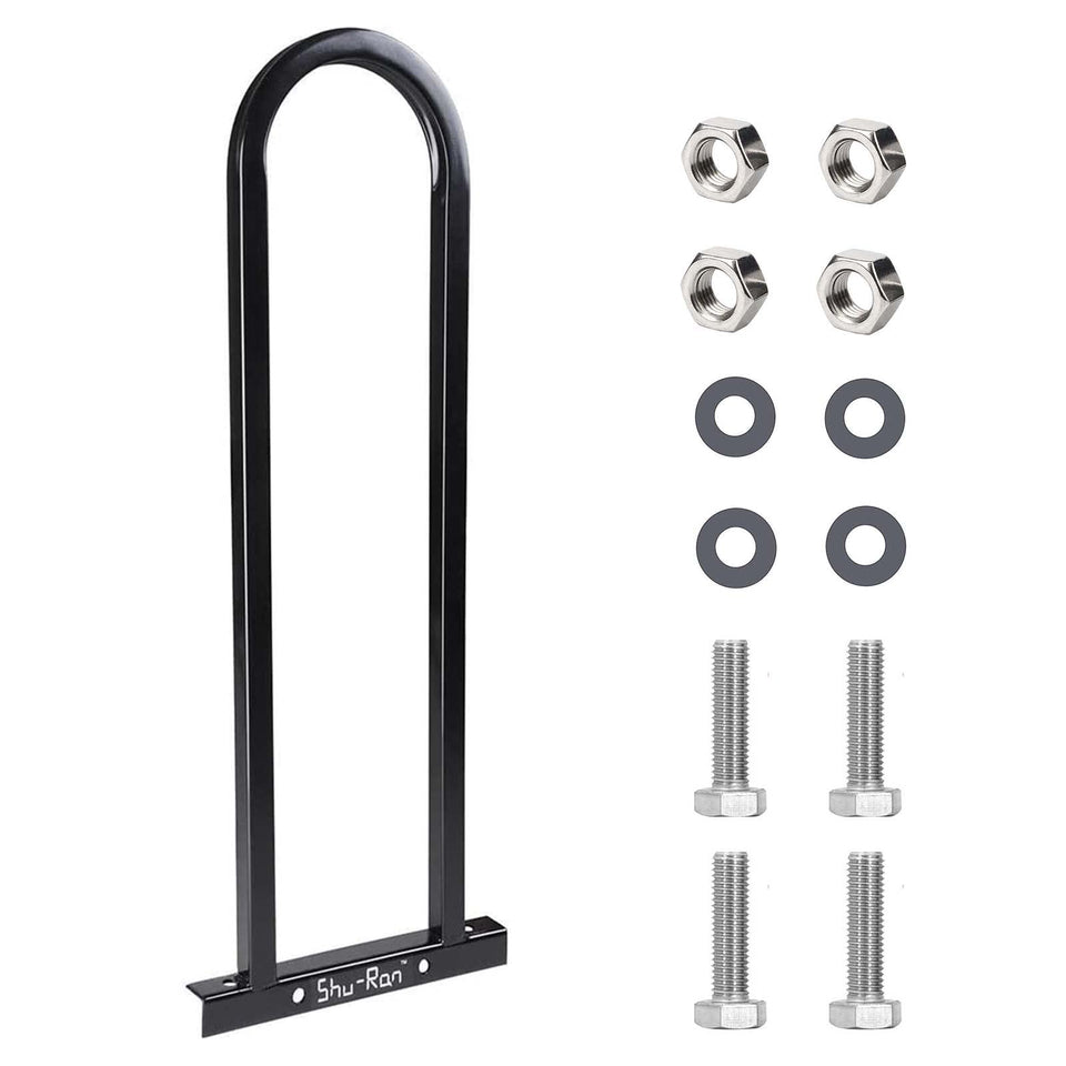 Shu-Ran rear grab bar mounted on a metal footboard for EZGO carts improves stability.