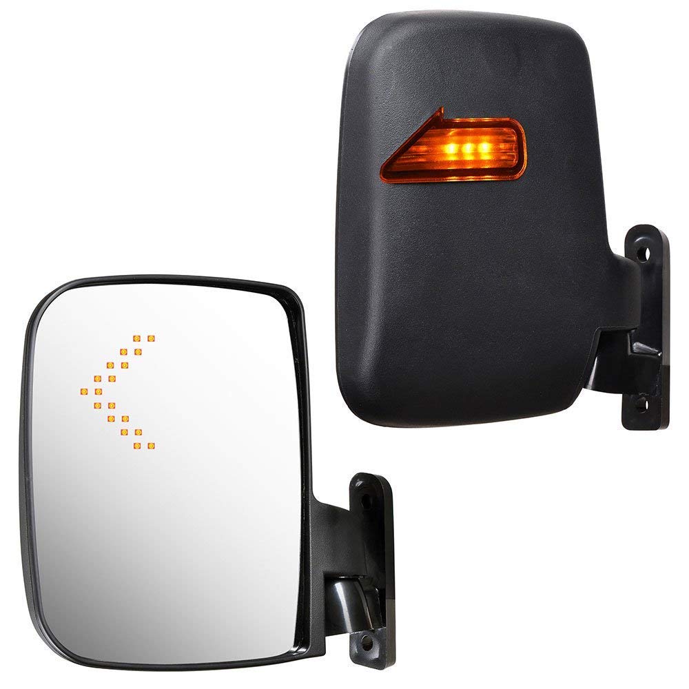 Shu-Ran golf cart mirror back view with indicators for oncoming traffic.