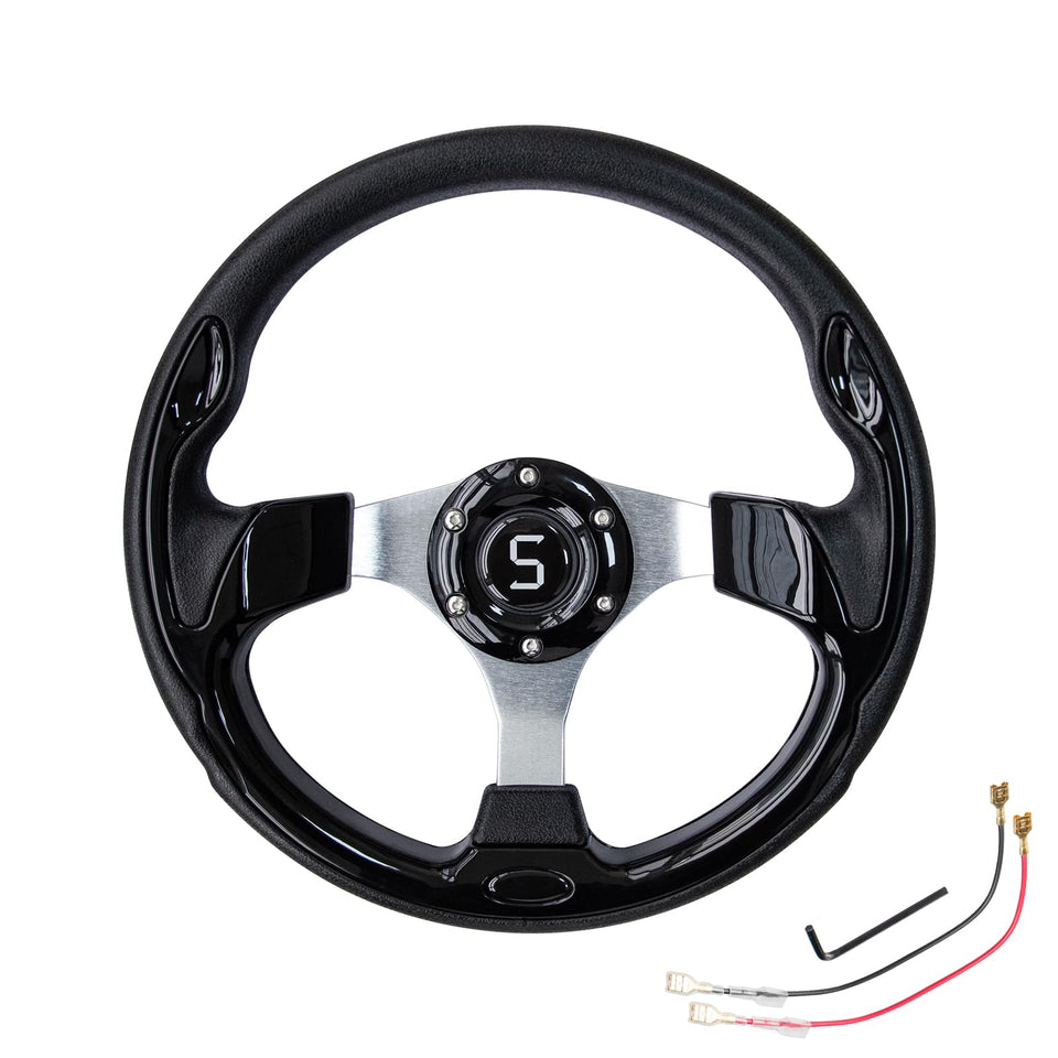 Shu-Ran 12.5-inch golf cart steering wheel offering a comfortable grip for long drives