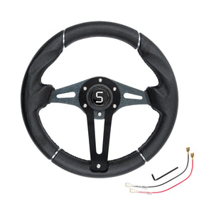 Shu-Ran 12.5-inch steering wheel with non-slip PU grip for smooth control