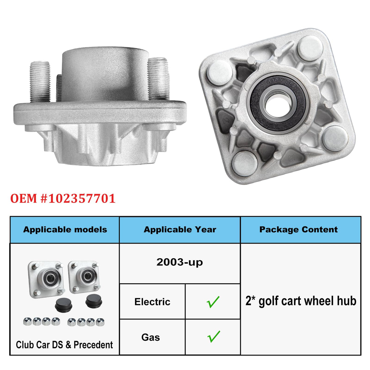 Shu-Ran hubs being prepared for installation on a Club Car DS.