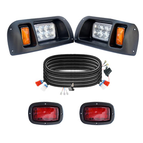 Shu-Ran LED headlight on Club Car DS for brighter night visibility.