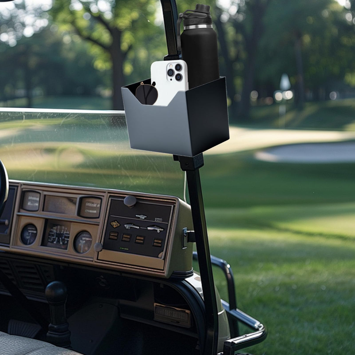Shu-Ran magnetic cup holder on a tractor helps organize small gear during work.