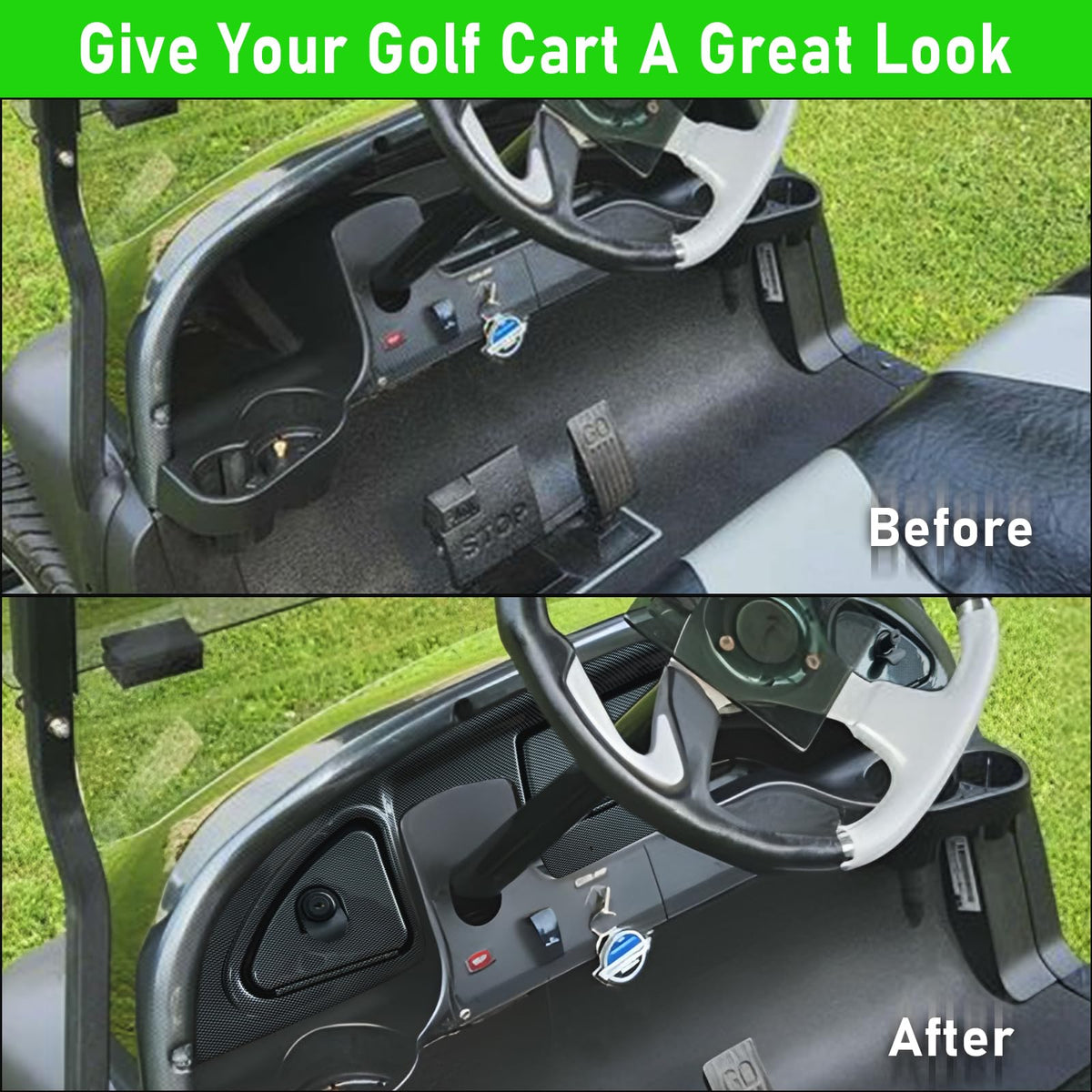 Shu-Ran Precedent dash cover fits 2008.5-up Club Car models.