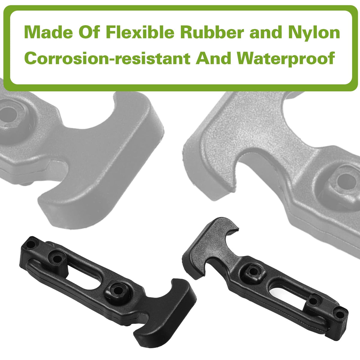 Shu-Ran rubber latches close-up reveals corrosion-resistant, waterproof material for outdoor use