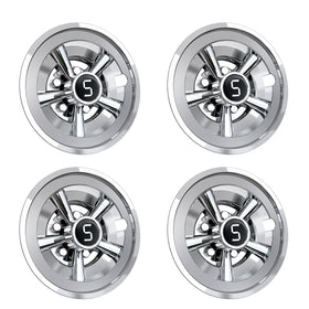 Shu-Ran universal chrome golf cart hub caps for 8-inch wheels, enhances style and protection