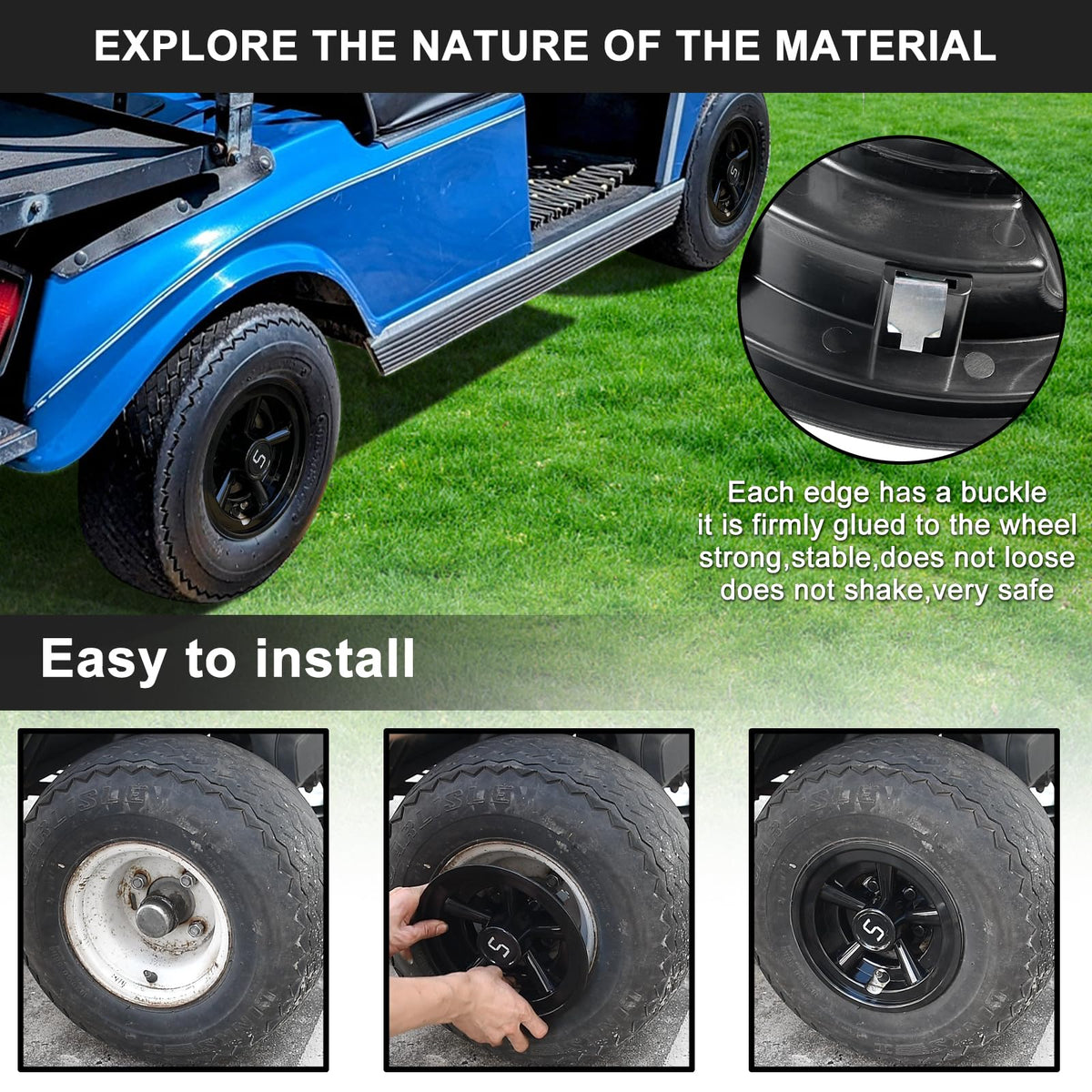 Shu-Ran universal-fit 8-inch wheel covers demonstrate sturdy construction