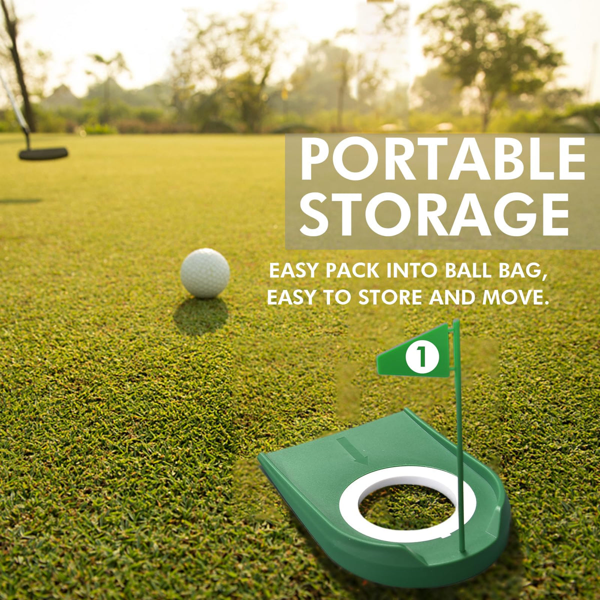 Shu-Ran wrist trainer putting aid shown next to the putt cups
