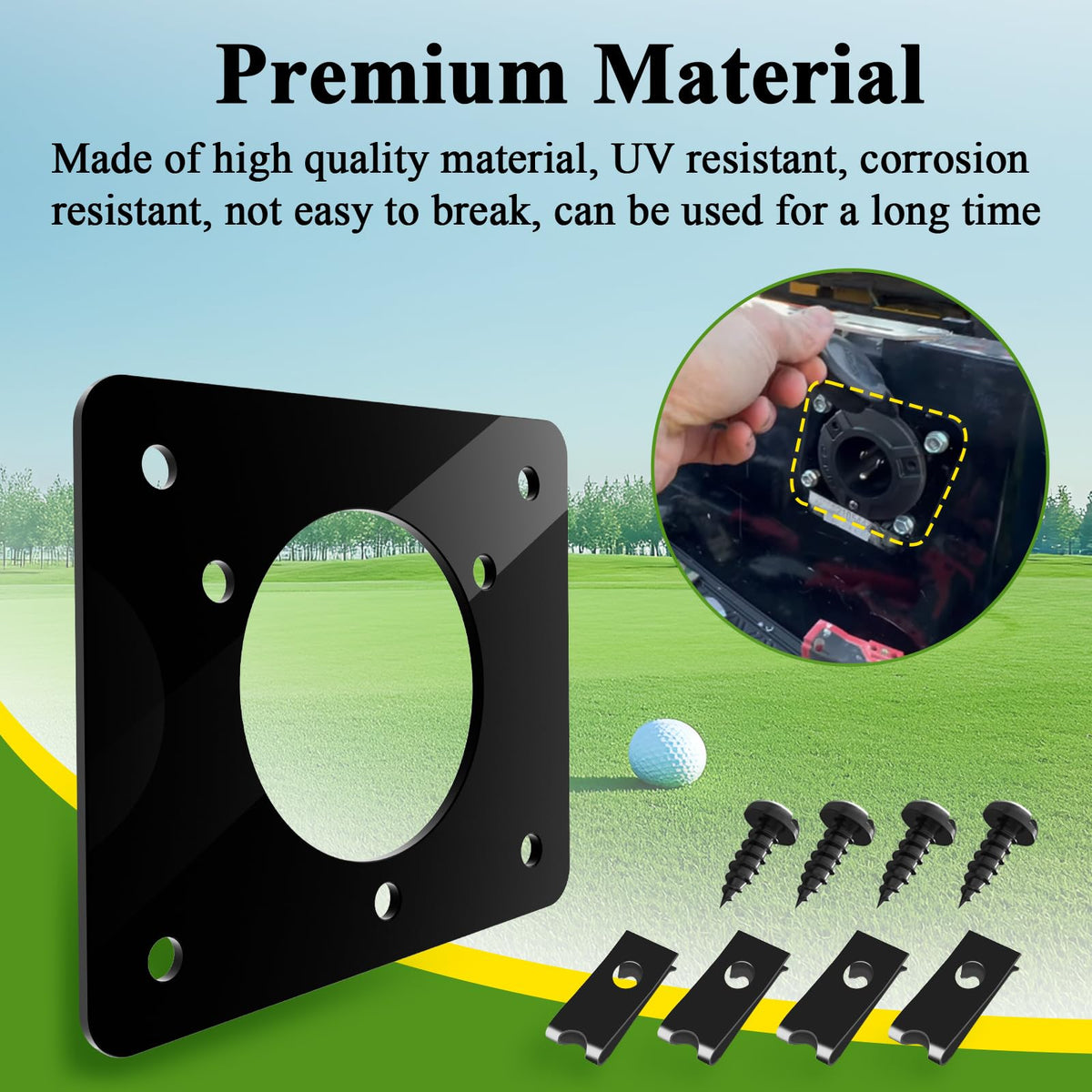SHUJUKU UV and corrosion resistant plate suited for outdoor golf carts