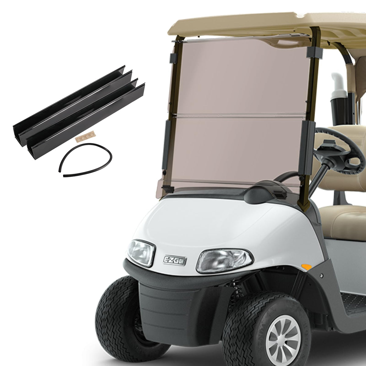 SHUNCHENXIANG EZGO RXV windshield front view with UV protection and clear visibility