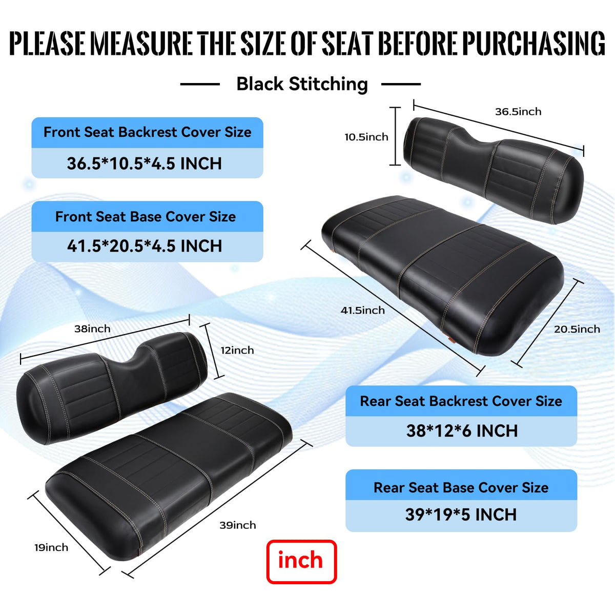 SHUNCHENXIANG EZGO TXT rear seat covers protect upholstery during trips