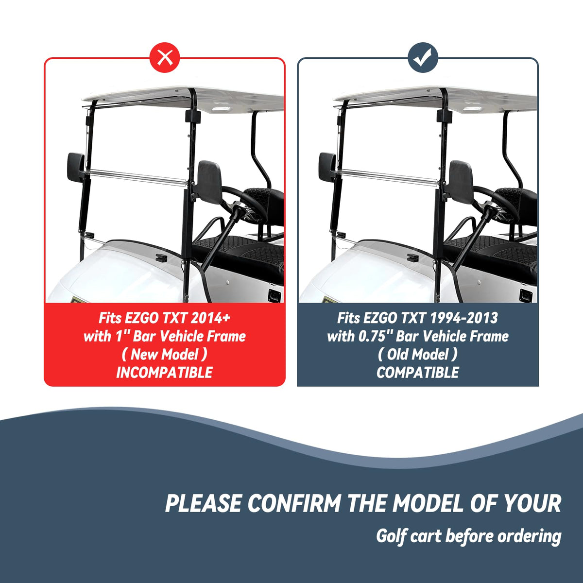SHUNCHENXIANG EZGO TXT windshield easy-install with no drilling requirements