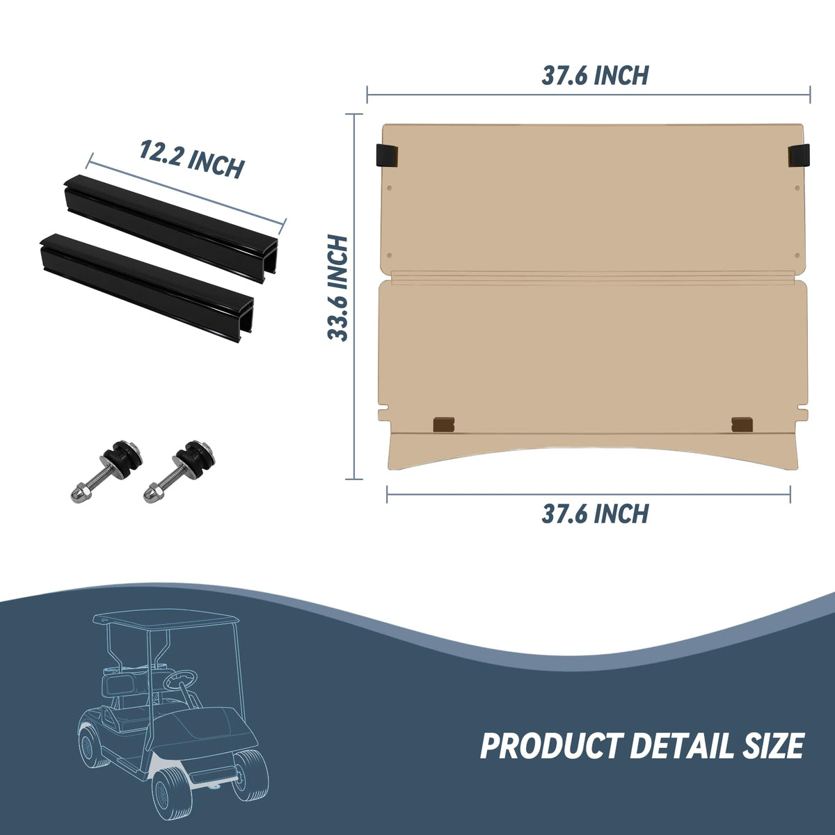 Shunchenxiang EZGO TXT windshield easy installation with no drilling.