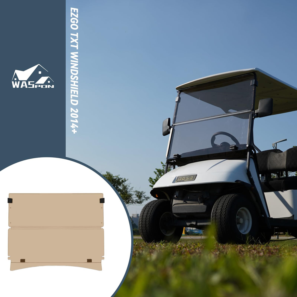 Shunchenxiang EZGO TXT windshield fold-down design for adaptable weather protection.