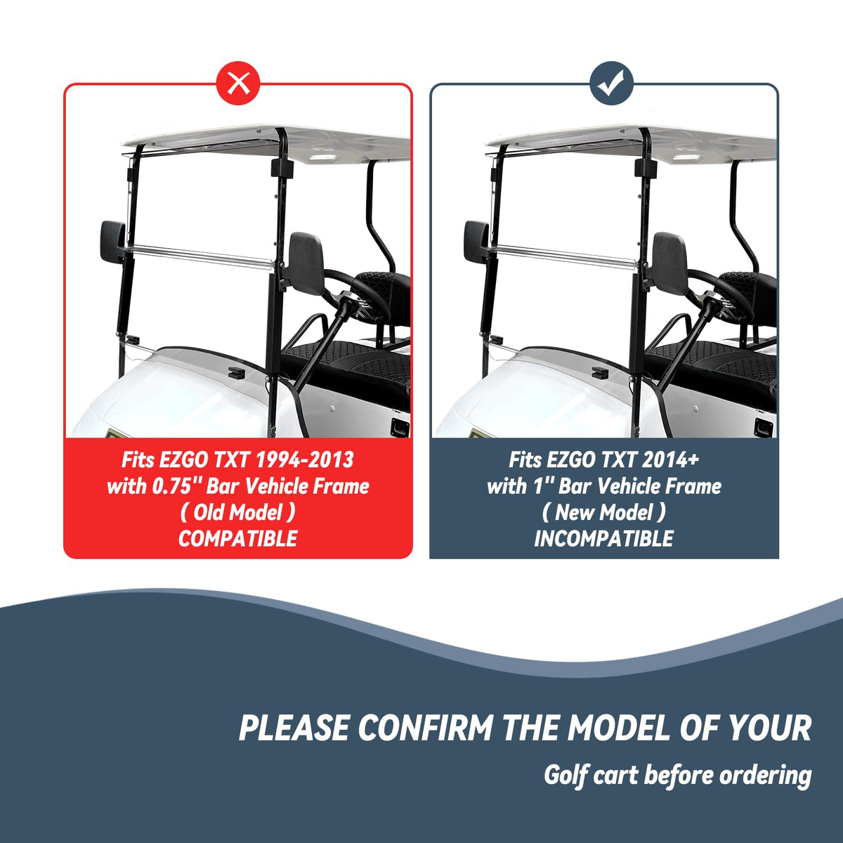 SHUNCHENXIANG EZGO TXT windshield foldable top enables airflow and comfort