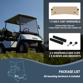Shunchenxiang EZGO TXT windshield full coverage shields wind and debris.