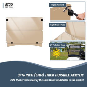Shunchenxiang EZGO TXT windshield 5mm acrylic offers impact resistance.