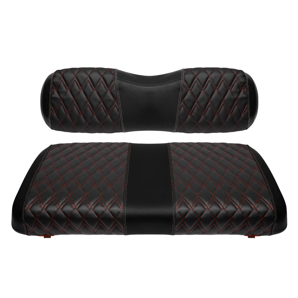 SHUNCHENXIANG front seat cover with diamond stitching protects EZGO TXT upholstery.