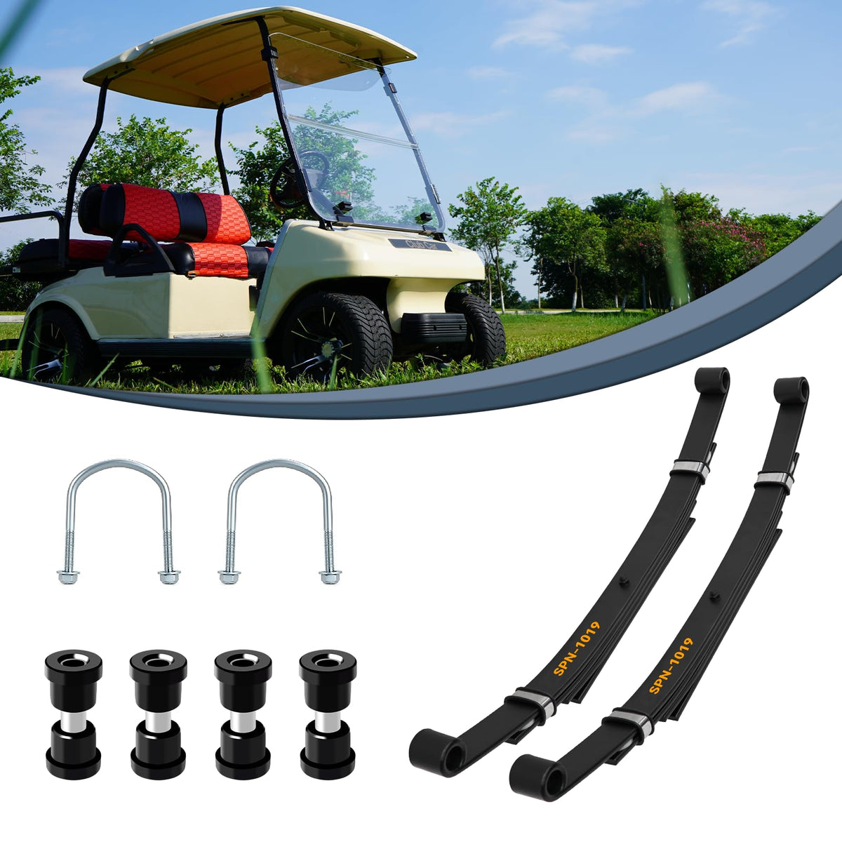 SHUNCHENXIANG rear 4-leaf golf cart spring kit for Club Car DS improves ride stability