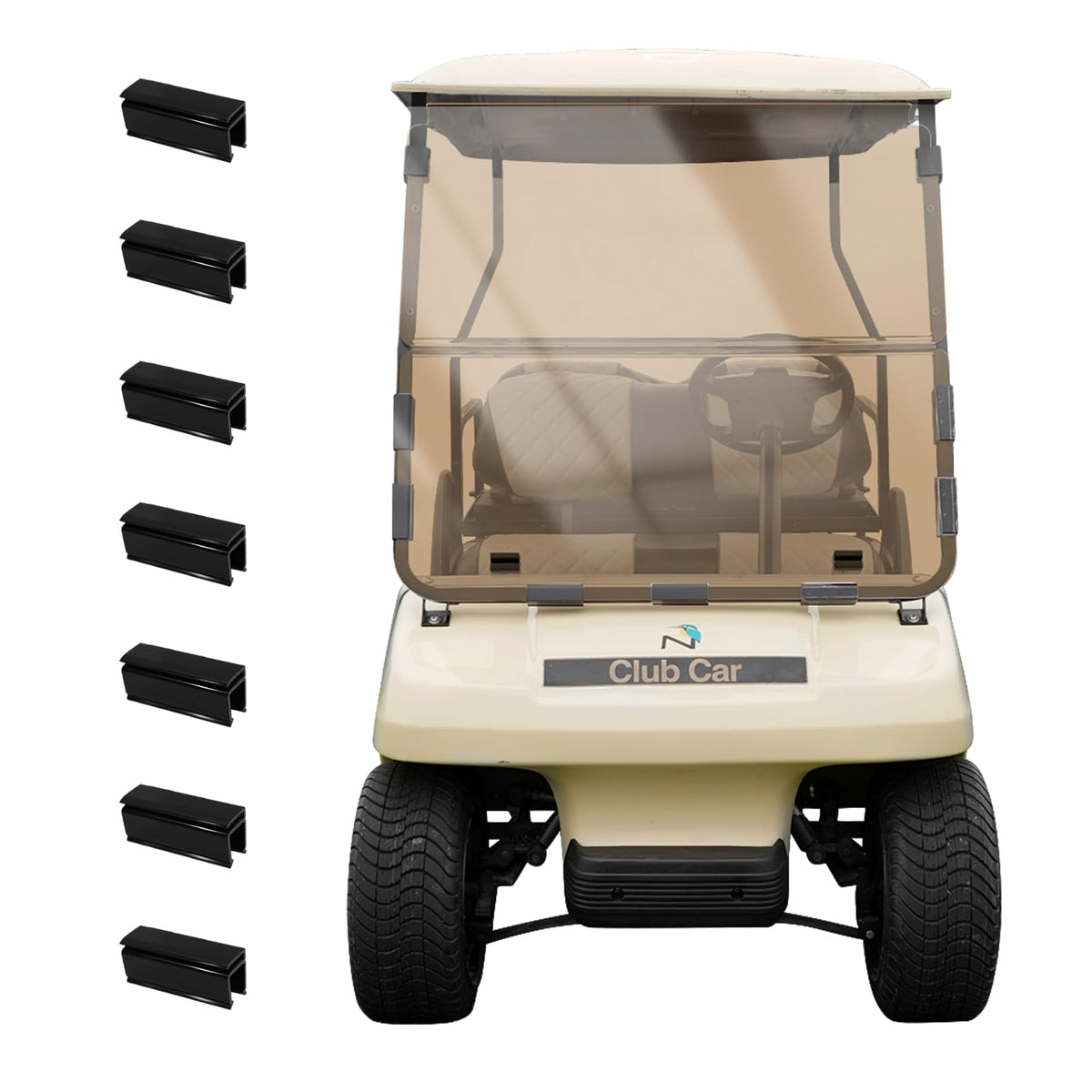 SHUNCHENXIANG golf cart windshield DS 1982-2000 foldable 5mm tinted acrylic UV protection.