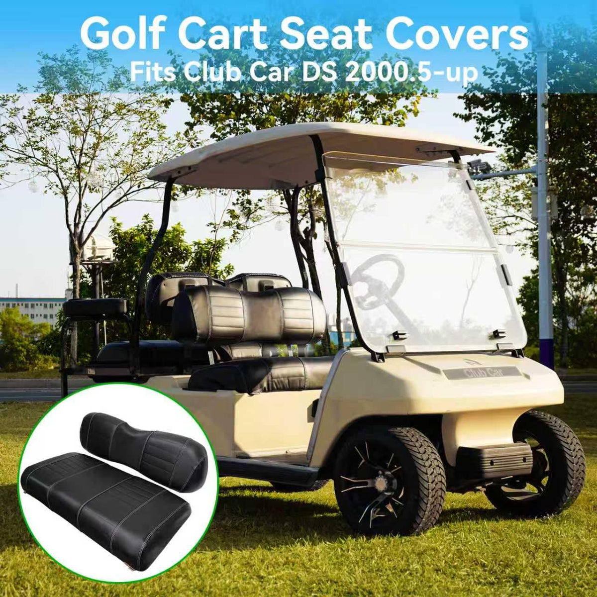 SHUNCHENXIANG installation strap demonstration on a golf cart