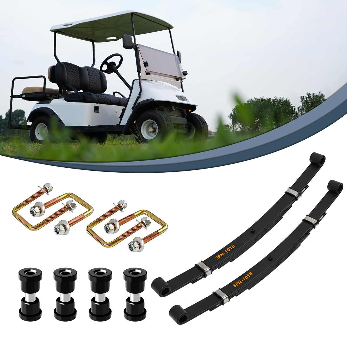 SHUNCHENXIANG rear 4-leaf-springs-kit for EZGO TXT boosts load capacity on rough roads.