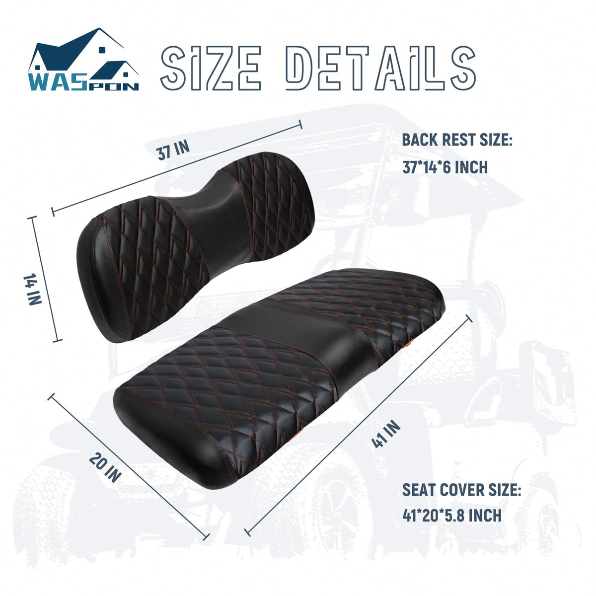 SHUNCHENXIANG rear diamond-stitch golf seat cover for Yamaha G29 2007+ protects seating from spills.