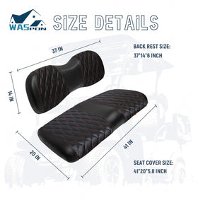 SHUNCHENXIANG rear diamond-stitch golf seat cover for Yamaha G29 2007+ protects seating from spills.