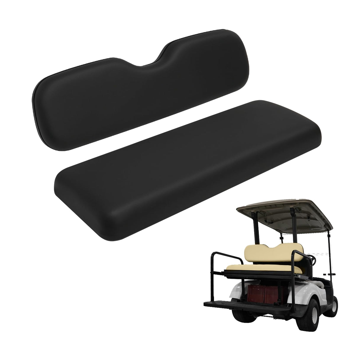 SHUNCHENXIANG rear seat cushion front view for a comfortable upgrade on long golf cart rides.