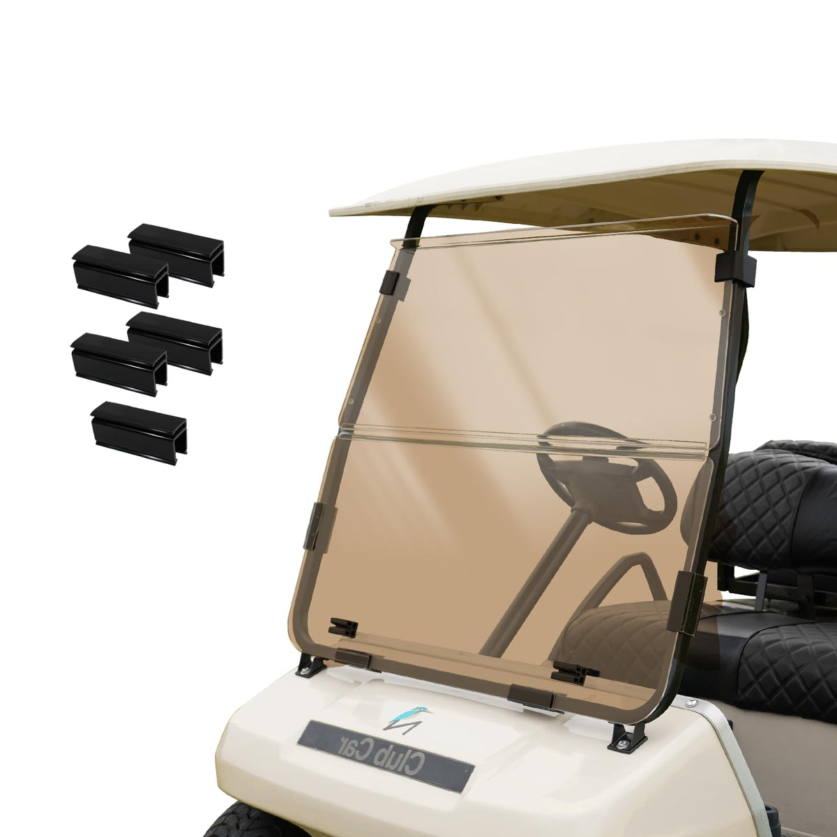 SHUNCHENXIANG windshield DS2000-5mm foldable blocks glare for Club Car DS carts.