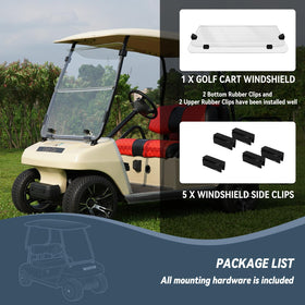 SHUNCHENXIANG windshield enhances comfort during golf cart drives on course.