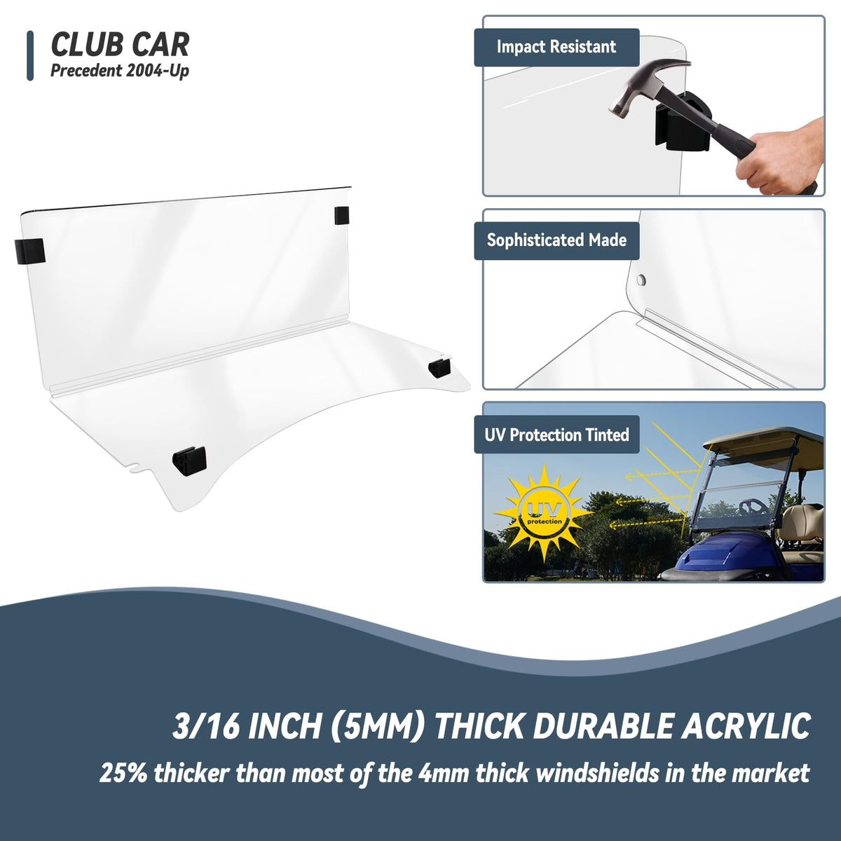 SHUNCHENXIANG impact-resistant acrylic shields debris while cruising