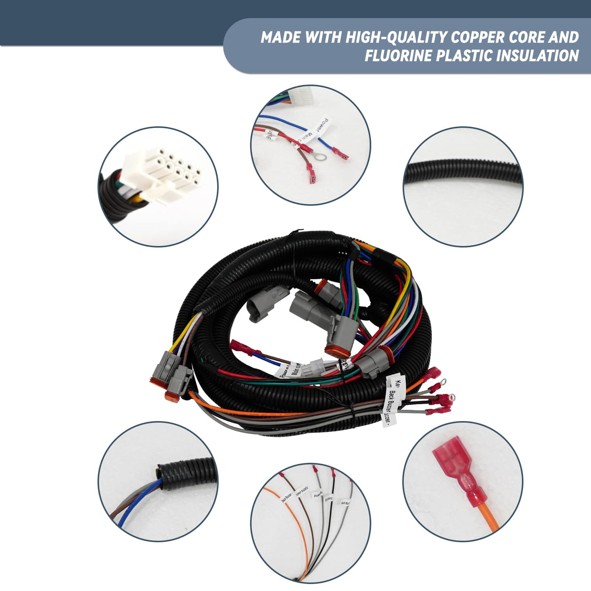 Fluorine-insulated wiring resists wear and high temperatures in SHUNCHENXIANG harness