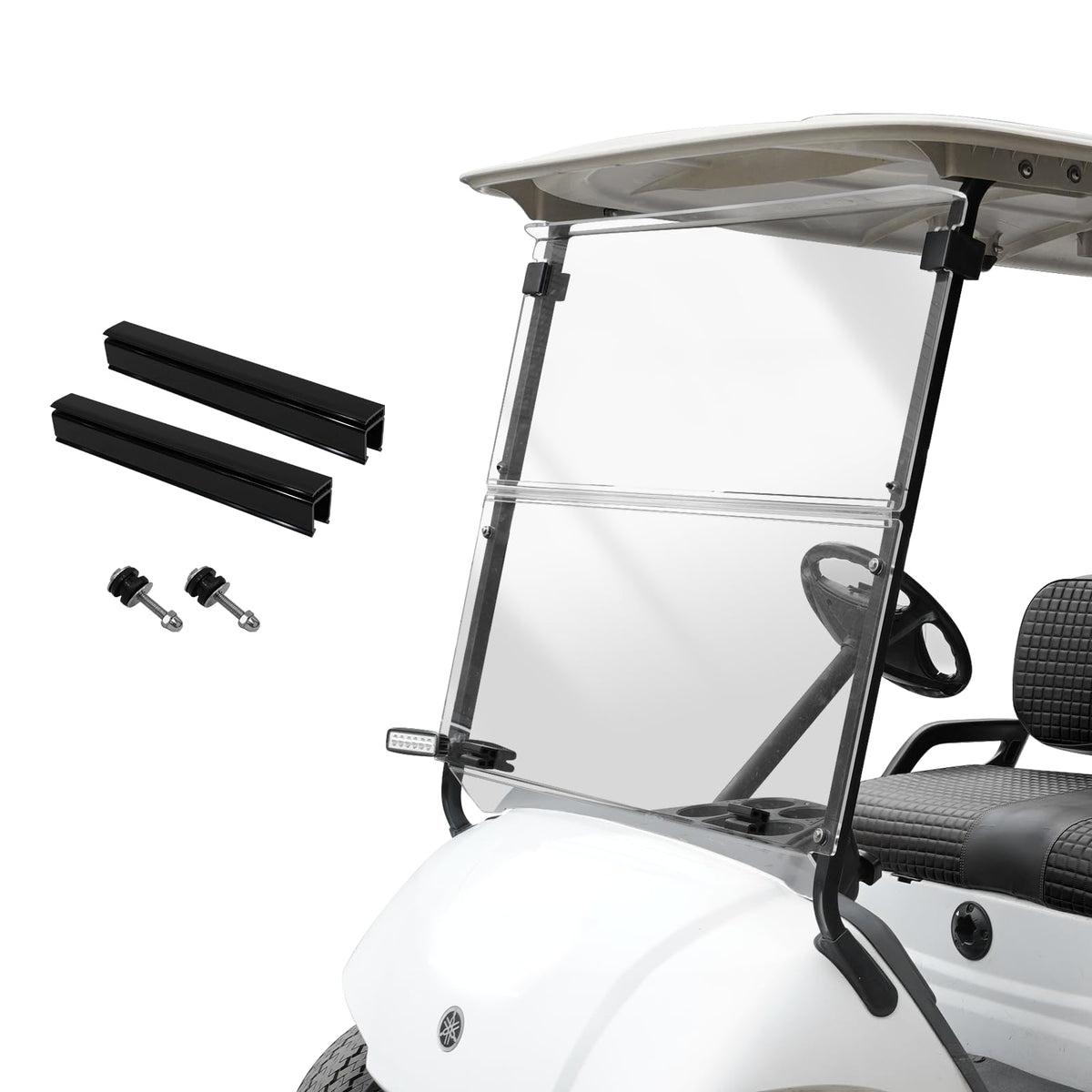 SHUNCHENXIANG Yamaha G29 windshield — front view with crystal-clear visibility and wind protection
